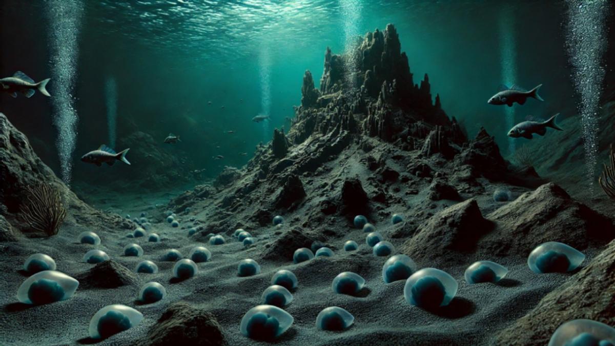 Descubren miles de huevos gigantes en un volcán submarino activo